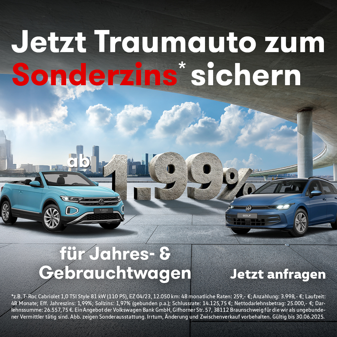 Beitragsbild VW VVJ Sonderzinsaktion 1,99