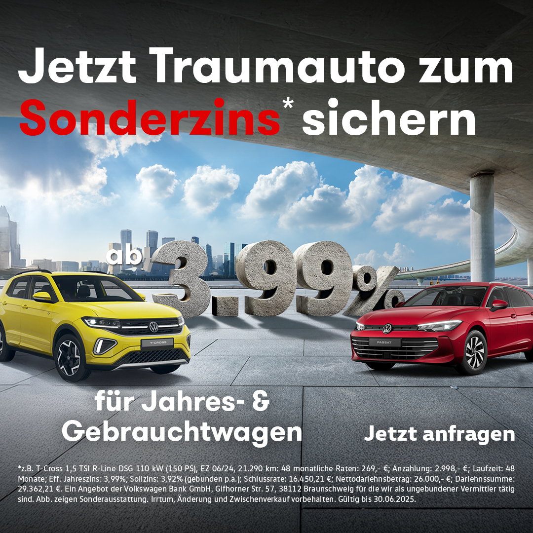 Beitragsbild VW VVJ Sonderzinsaktion 3,99
