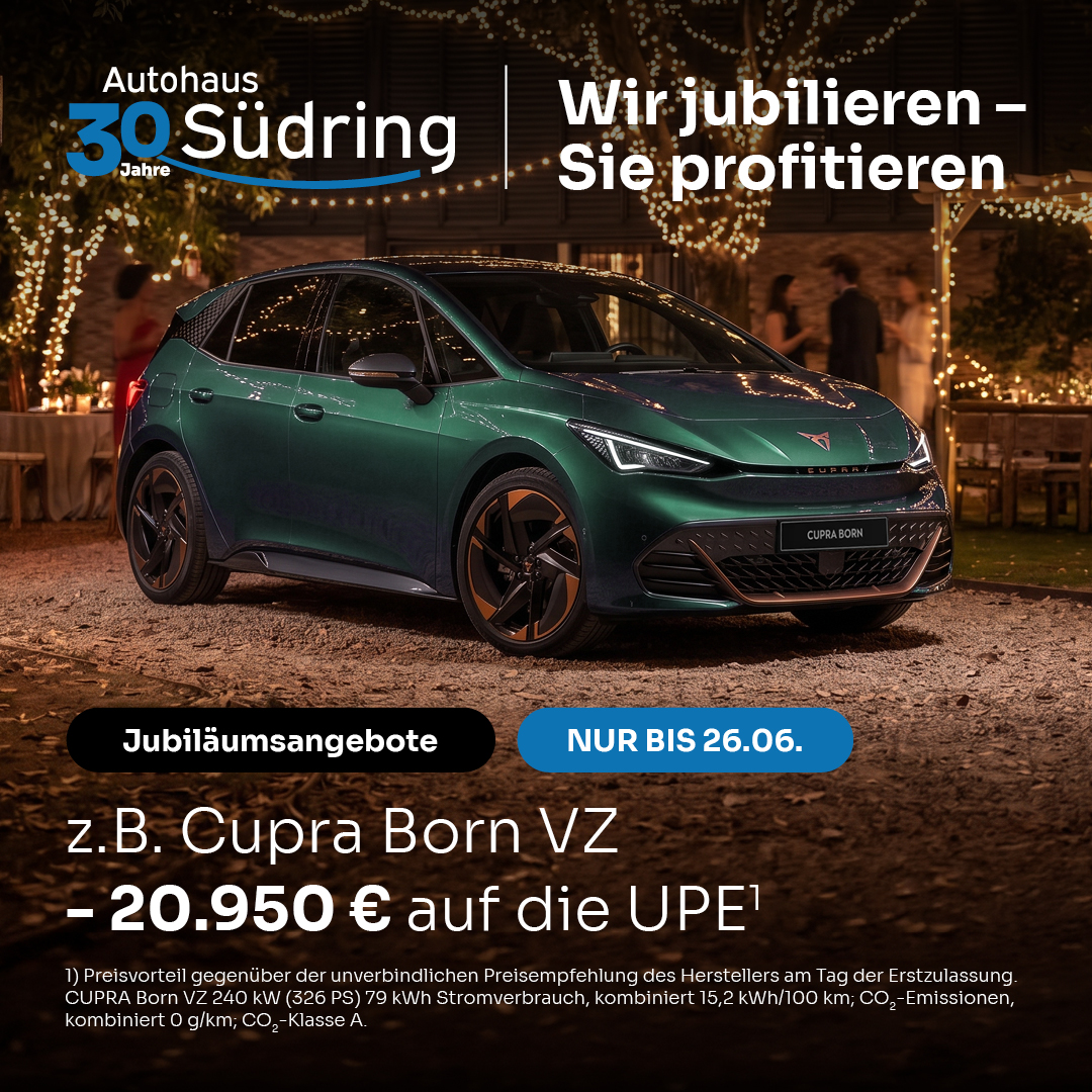 HEADER MOBILE Cupra Born 30 Jahre Südring